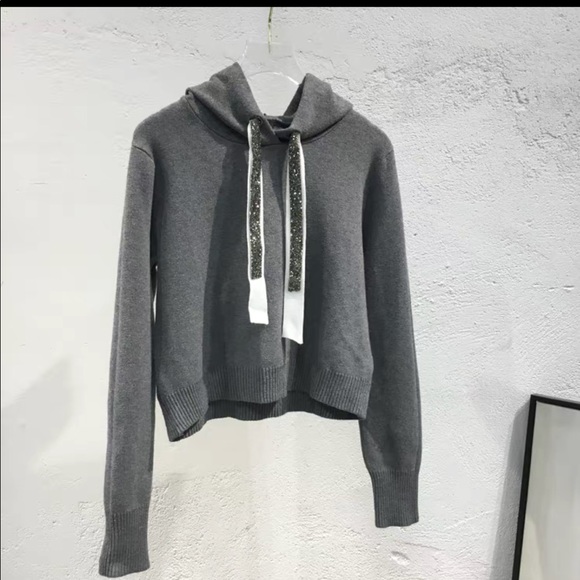 zara knit hoodie